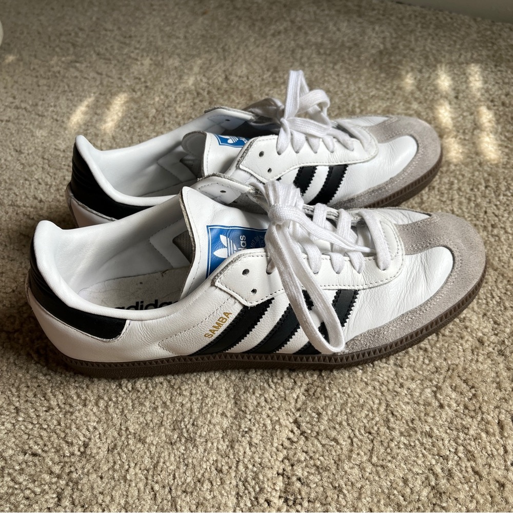 Adidas Samba White with Black Stripes Sneakers